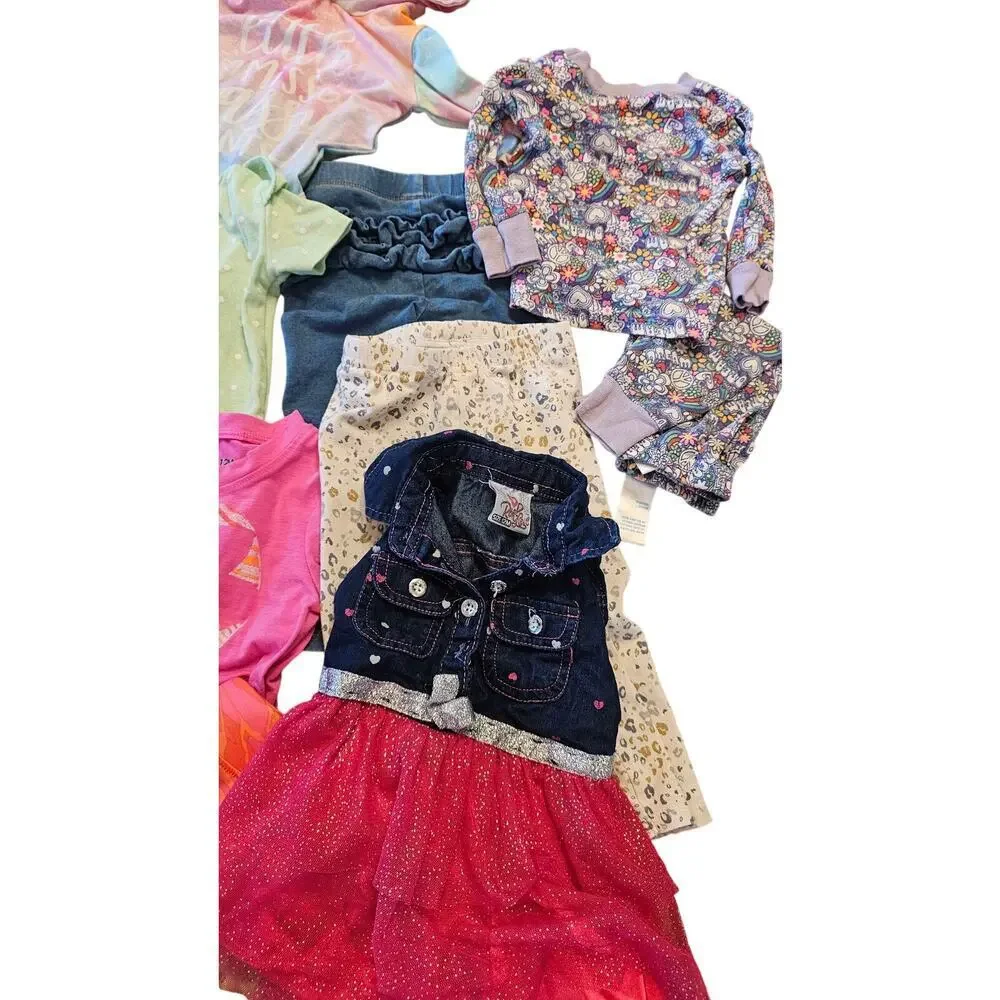 12 month mix brands baby girl 10 piece lot pajama sweater dress tops pants